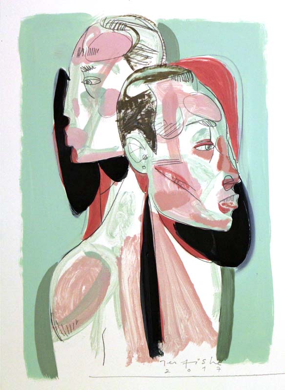Composition with heads 11 by Tesfaye Urgessa
